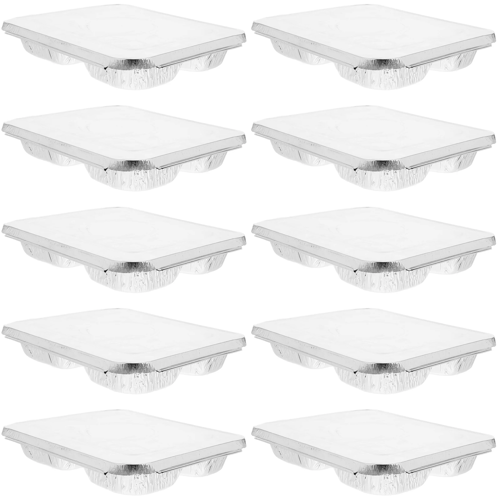 

10 шт., коробка для обеда из оловянной фольги, одноразовые формы для выпечки, противень для выпечки с крышкой, поднос для посуды