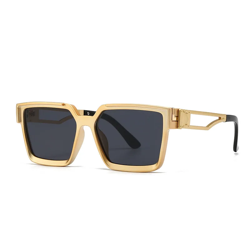 Fashion Vintage Square Gold Sunglasses Women For Men Sun Glasses Punk Shades Luxury Brand Designer Classic Mirror Shades UV400