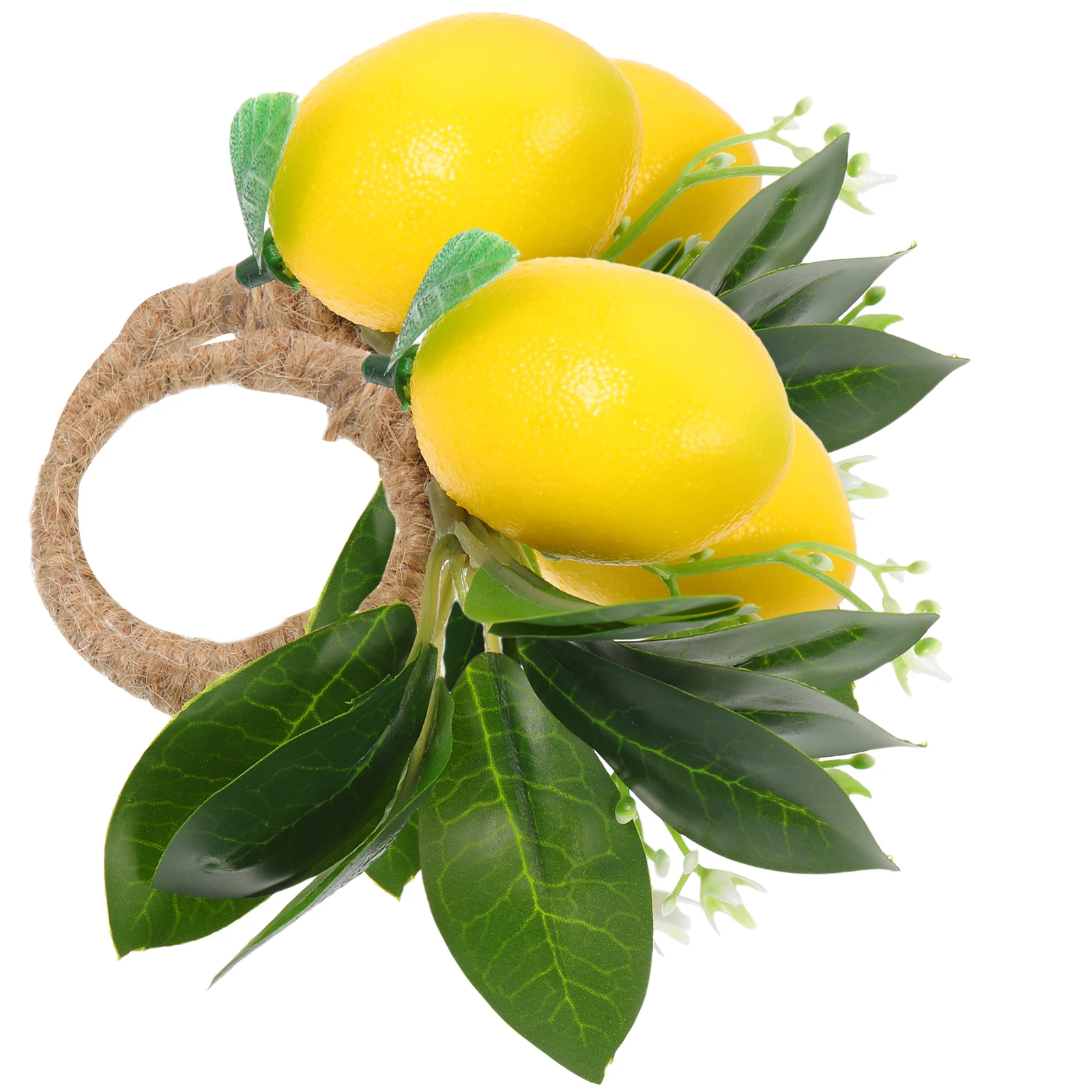 

4 Pcs Plant Napkin Ring Decoration Napkins Rings Lemon Linen Material Faux Lemons Wedding