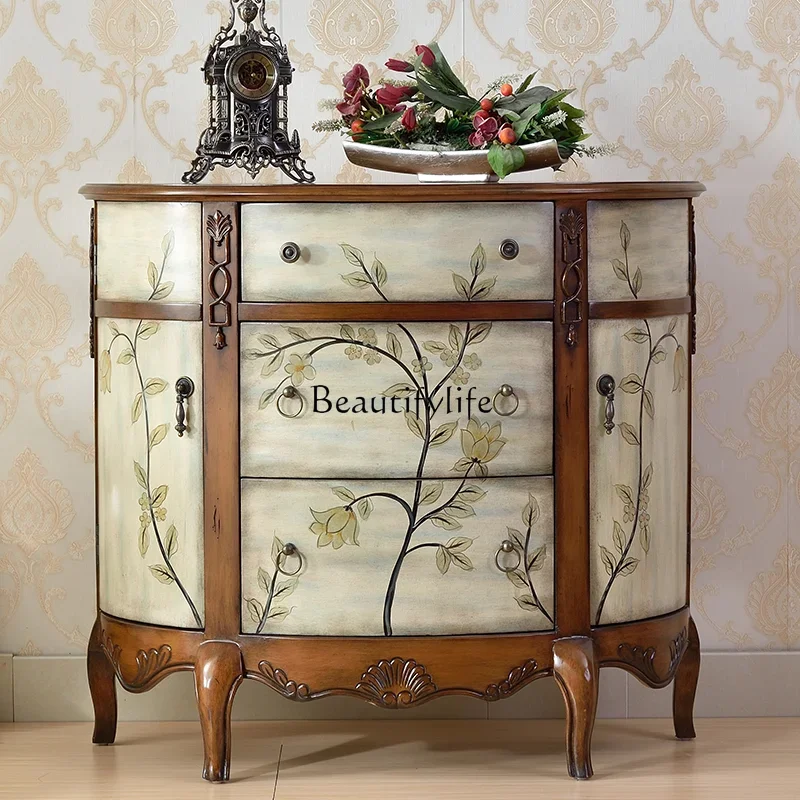 

3American small drawer, porch cabinet, side of chest, decorative cabinet, lamp stand, semicircular cabinet