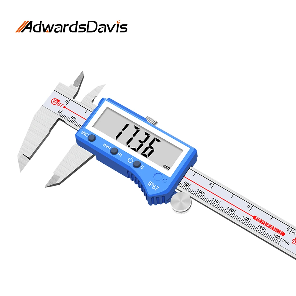 IP67 Industrial Grade Deep Waterproof Oil-Proof Digital Caliper 150 200 300mm Electronic Digital Display Stainless Steel Caliper