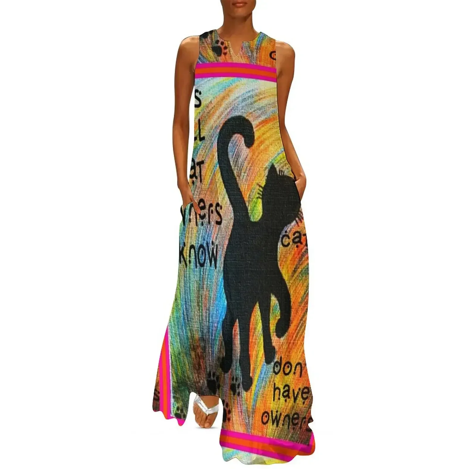 

Cat Owners Long Dress dresses for special events dresses for women bandage dress Long dress woman