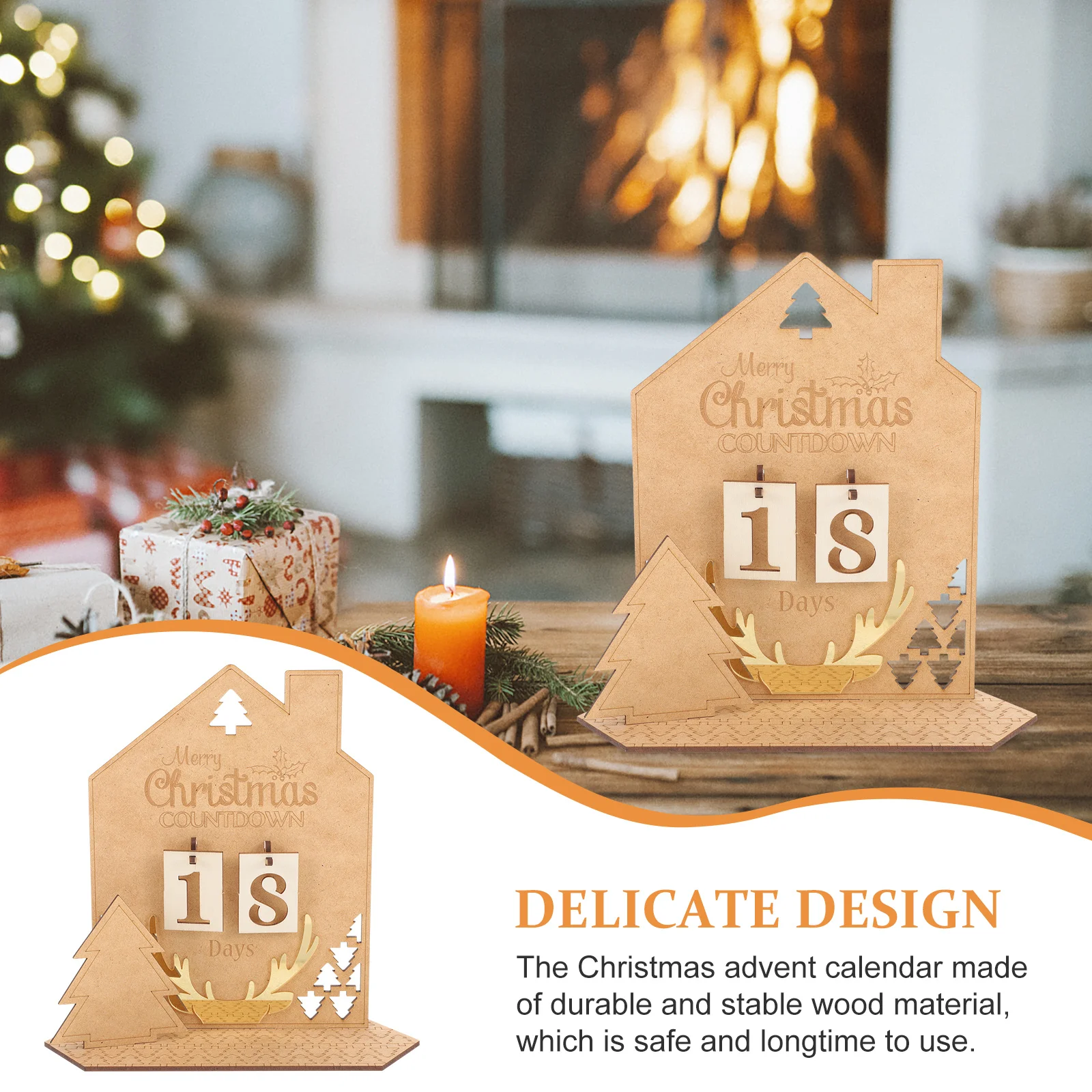 

Wooden Christmas Countdown Advent Calendar Decorative Tabletop Calendar Xmas Gift Decor Home Decor Xmas Gift Desktop Ornament
