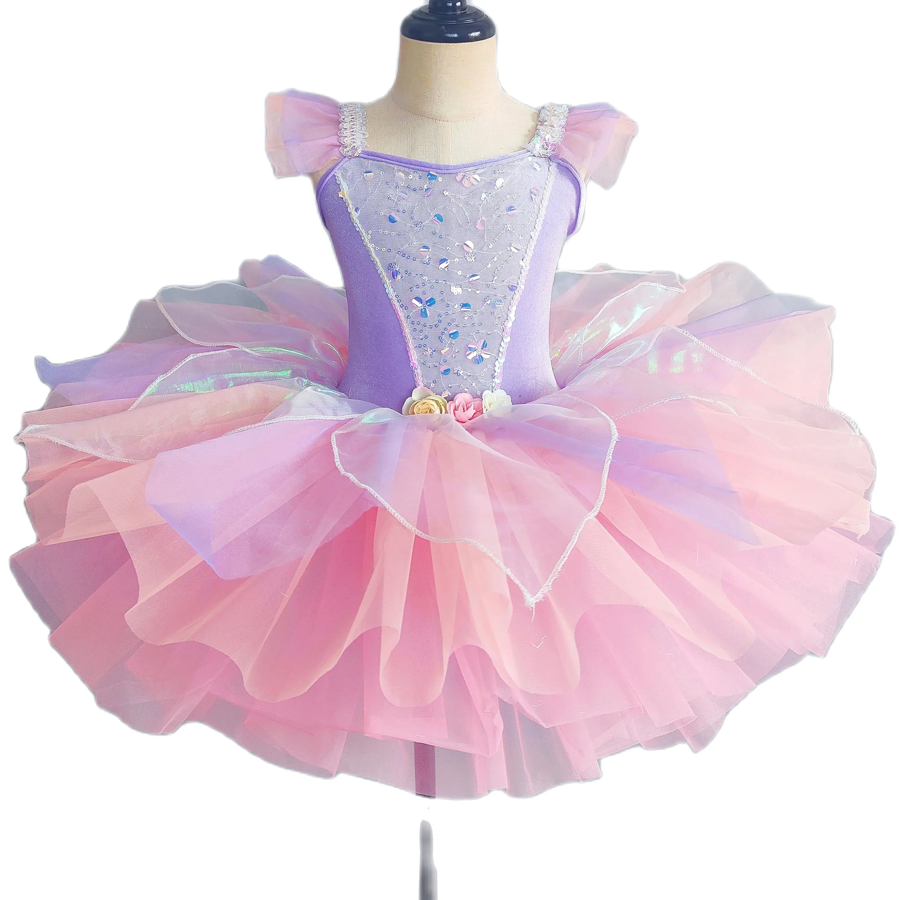 Kids Ballet Dress Girls Modern Dance Skirts Gymnastic Ballet Tutu Dance Clothes Children Sequined Princess Performance Clothes