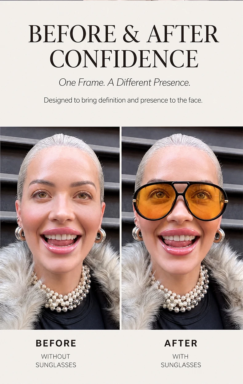 Übergroße Pilot Oval Punk Sonnenbrille Frauen Großen Rahmen 2025, Luxus Vintage Doppel Strahl Sonnenbrille Für Dame Outdoor Brillen UV400 – Detail 2