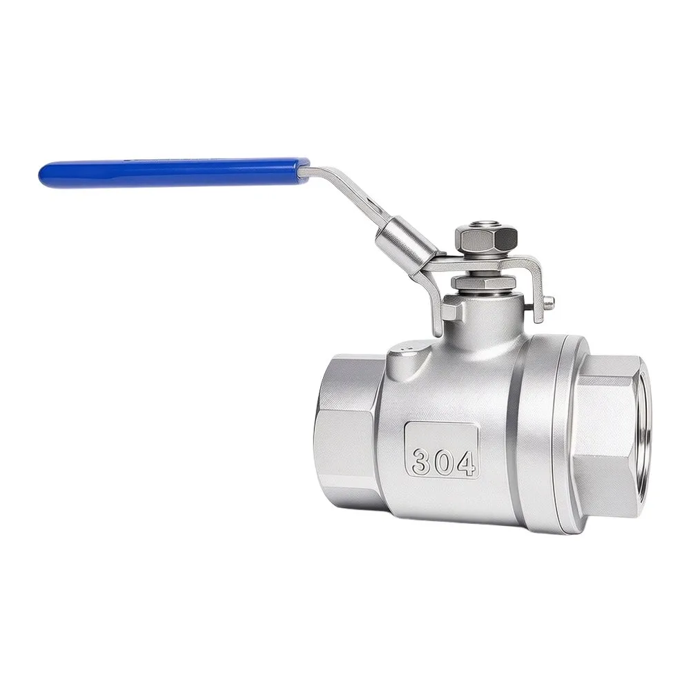 304 SS Ball Valve with NPT Female Connections for Water Oil Gas Flow Management Featuring Full Port Geometry and Locking Feature