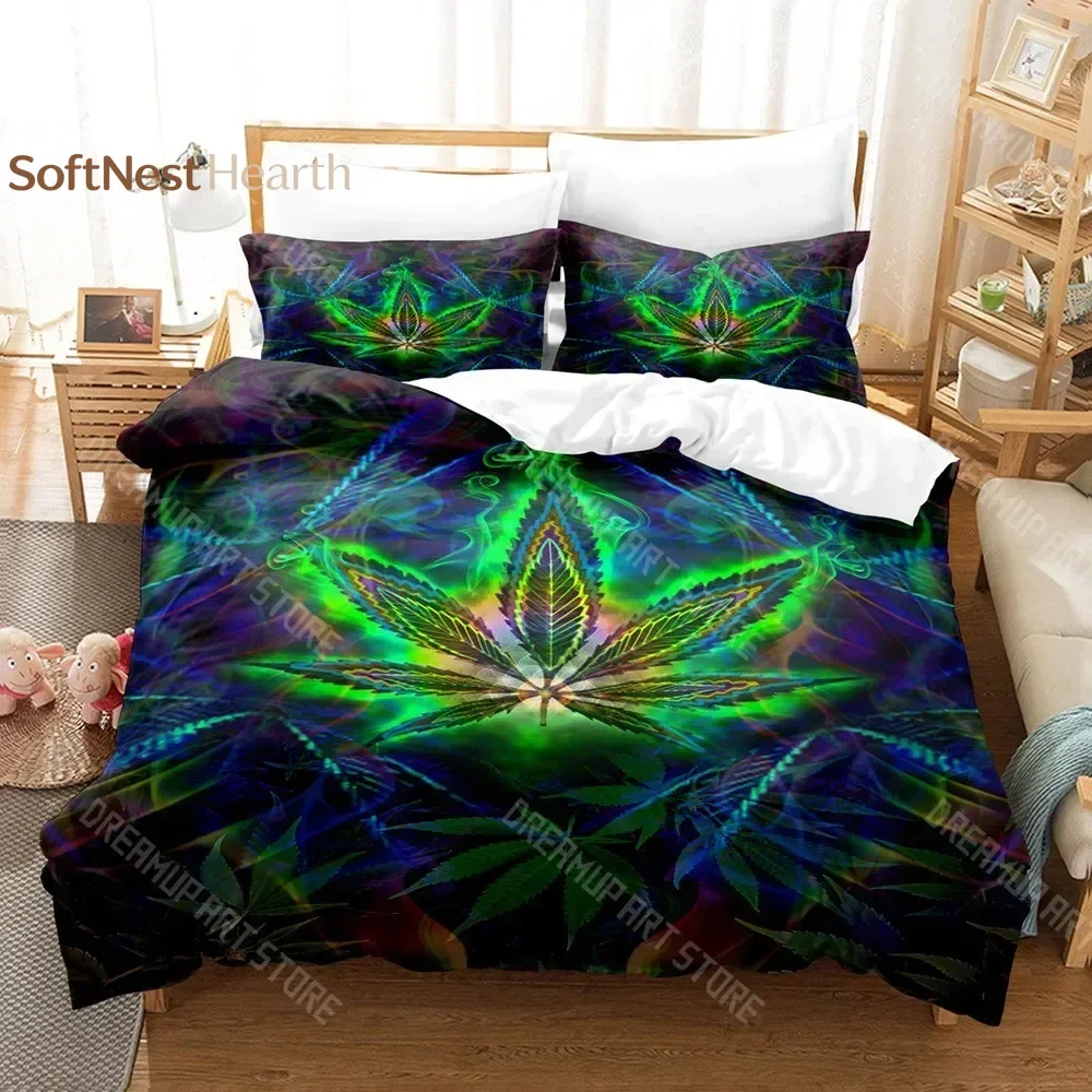 2026 3D Print Colorful Maple Leaves Bedding Set Single Twin Full Queen King Size Cool Bed Set Aldult Kid Bedroom Duvetcover Sets