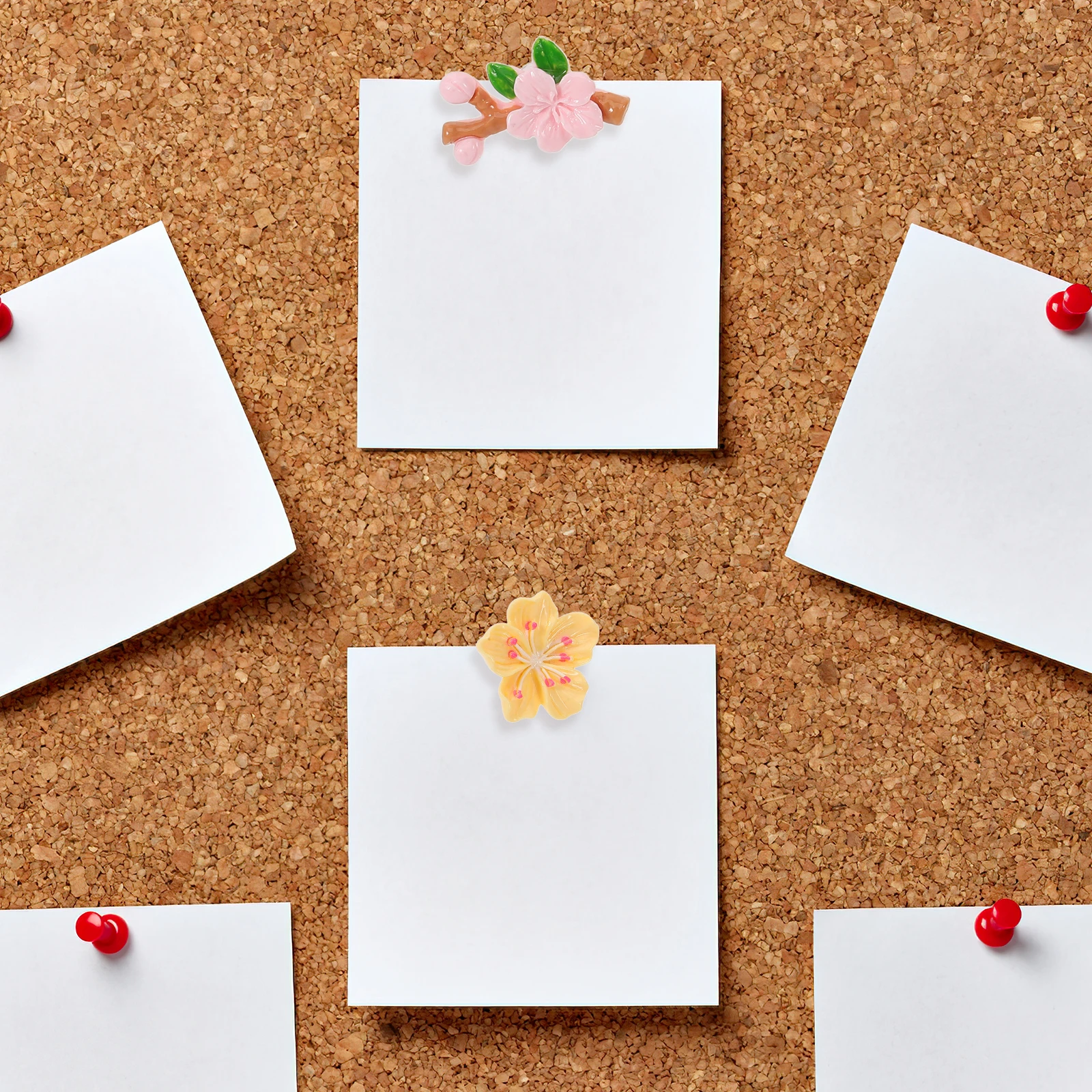 

20 Pcs Photo Wall Decoration Peach Blossom Cherry Flower Pushpins Pins for Board DIY Resin Tacks Poster Bulletin Thumb Tacks