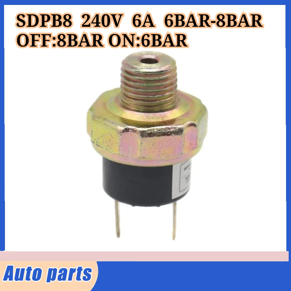Air Compressor Pressure Control Switch Valve Horn 240V  6A  6BAR-8BAR OFF 8BAR ON 6BAR SDPB8
