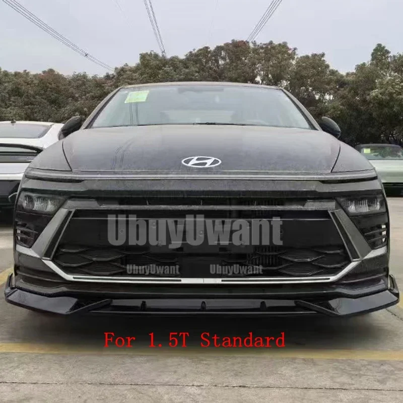 For Hyundai SONATA 11 (1.5T Standard And 2.0T N-Line) Car Bumpers Auto Refit Parts ABS Plastic Front Lip Spoiler Splitter 2024+