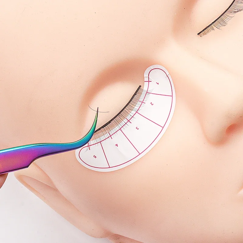 70 paia di adesivi per mappatura ciglia sotto i suggerimenti per il posizionamento degli occhi Adesivo per la pratica dell'estensione delle ciglia Cuscinetti per gli occhi Strumenti per toppe di carta