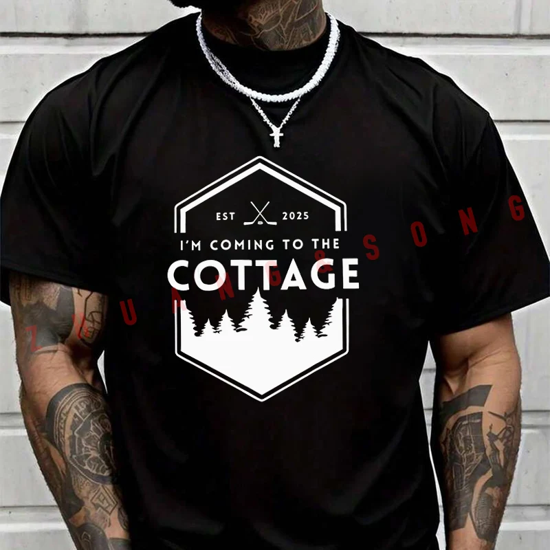 

Summer Cottage Cozy Outdoors Hookey Heated Rivalry T Shirt Men Women Loose Breathable Short Sleeved Sports T-Shirt