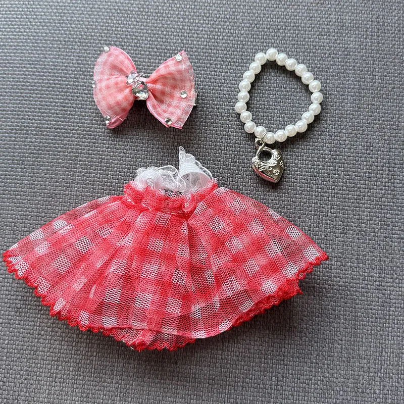 Vêtements de poupées Labubu I II de 15cm/17cm, ensemble jupe en fil mignon, accessoires, vêtements en peluche