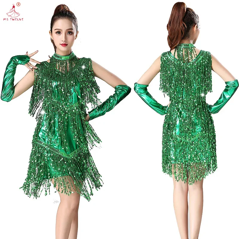 woman Ballroom Samba Tango Female Sequin latin dancing dress 1pcs/lot