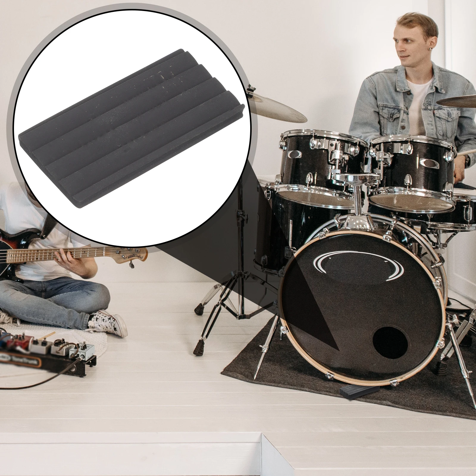 

2Pcs Anti- Rubber Bass Drum Hoop Guard Professional -Lasting Pedal