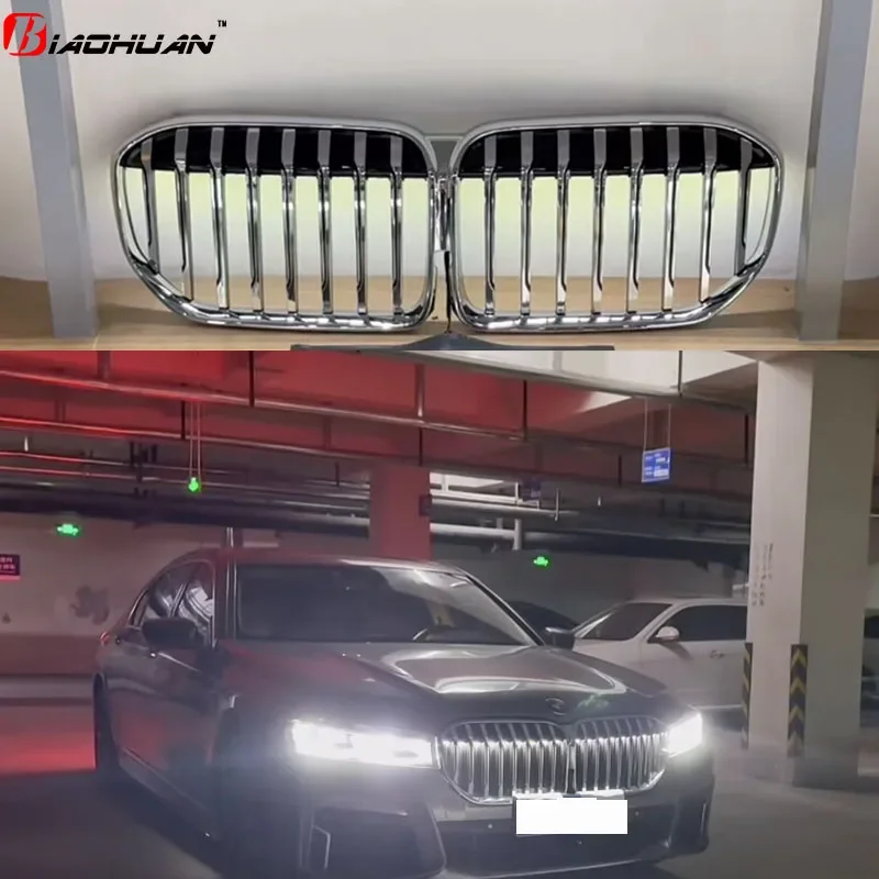 Fit For BMW 7 Series G11 G12 730i 740i 750i 740e 730d 2020-2022  LED Front Bumper Kidney Grille Hood Racing LED Grills