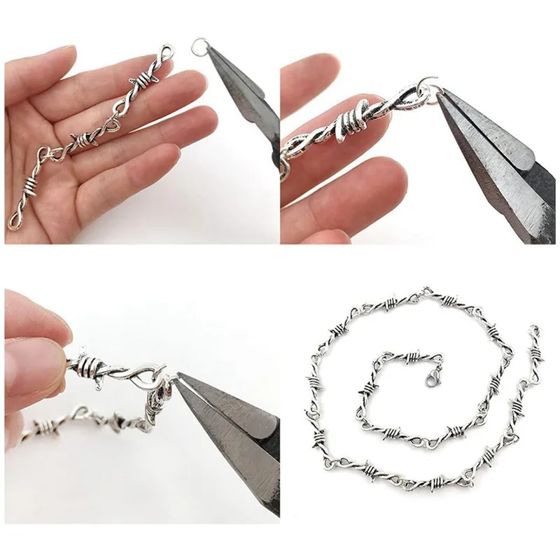 

AC23-готические шипы из колючей проволоки, шипы из проволоки, серебряные металлические шипы, подвеска, аксессуары, винтажные металлические соединительные подвески