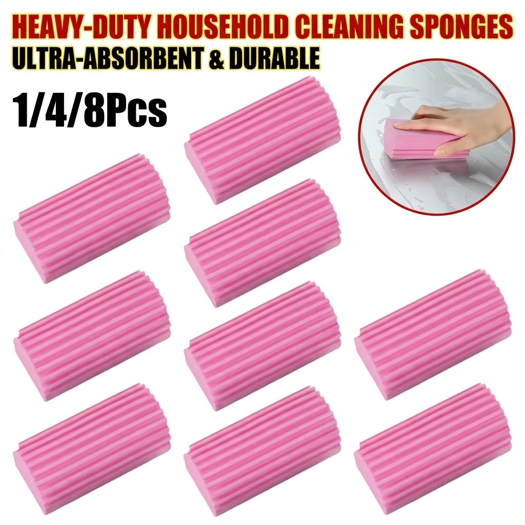 1/4/8pcs Car Magical Dust Cleaning Sponge Baseboard Cleaner Duster Sponge Tool Reusable Dusters For Mirrors WindowBlinds Vents