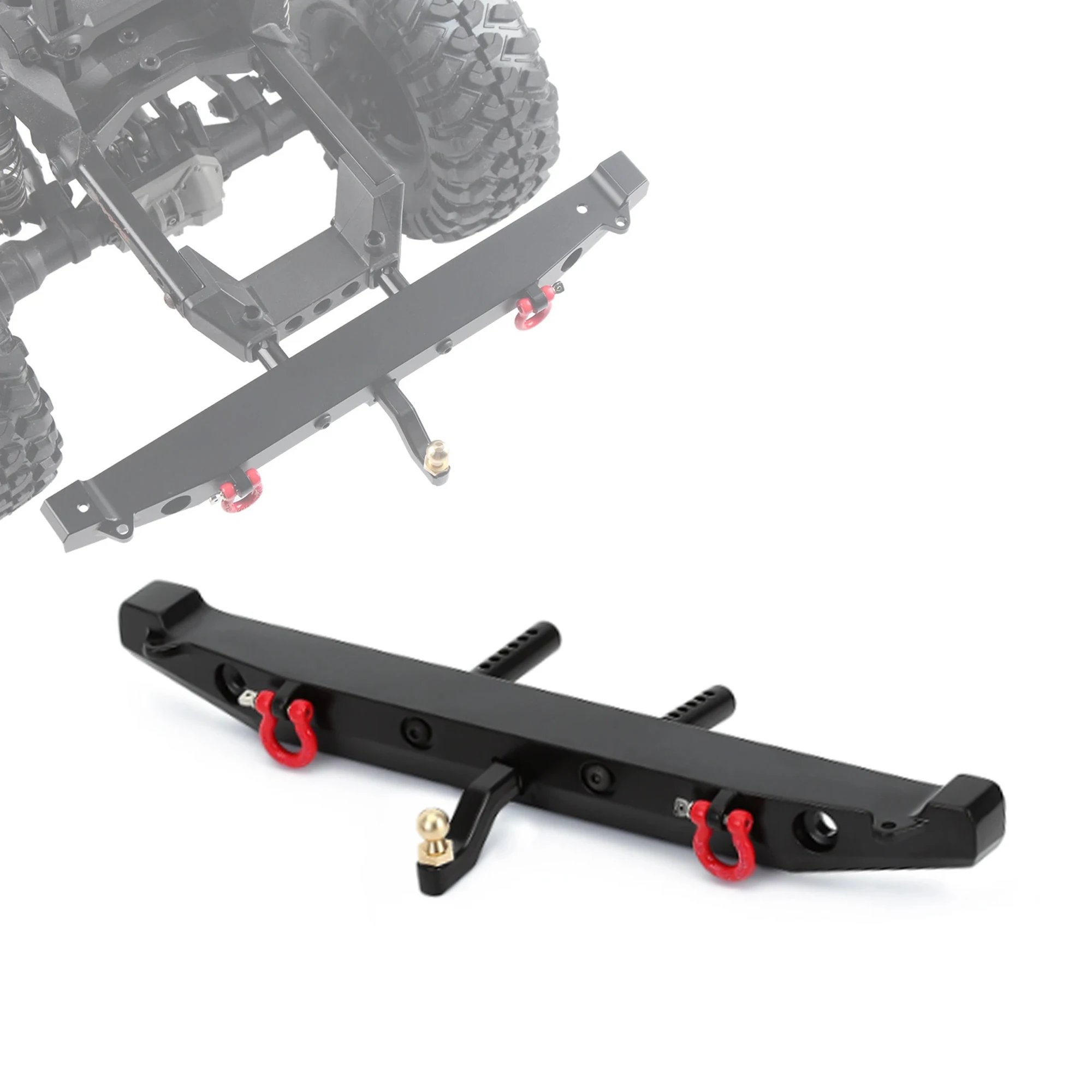 Image of Hintere Stoßstange aus Aluminiumlegierung mit Anhängerkupplung, Upgrade-Teile für 1/10 Rc Crawler Car Traxxas Trx4 Defender Bronco