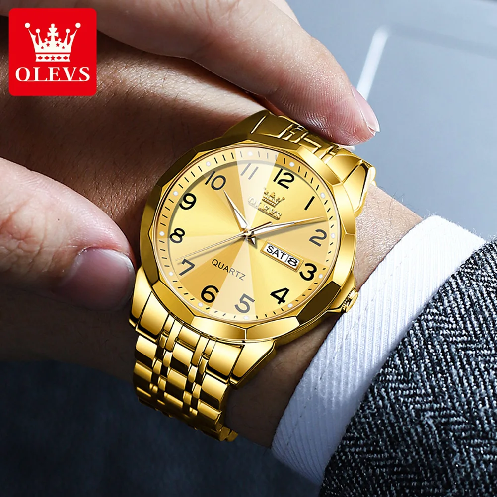 

OLEVS Classic Men's Watch Quartz Stainless Steel Digital Dial Wrist Watches Date Business Classic Quartz Analog Watches for Men