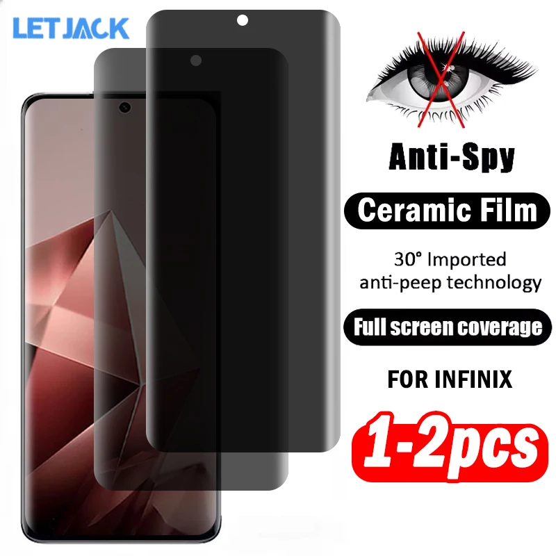 3D Curved Anti-spy Ceramic Soft Film for Infinix Note 50s 40s 40 Pro+ Screen Protector for Zero 40 30 4G Hot 50 Pro+ Not Glass