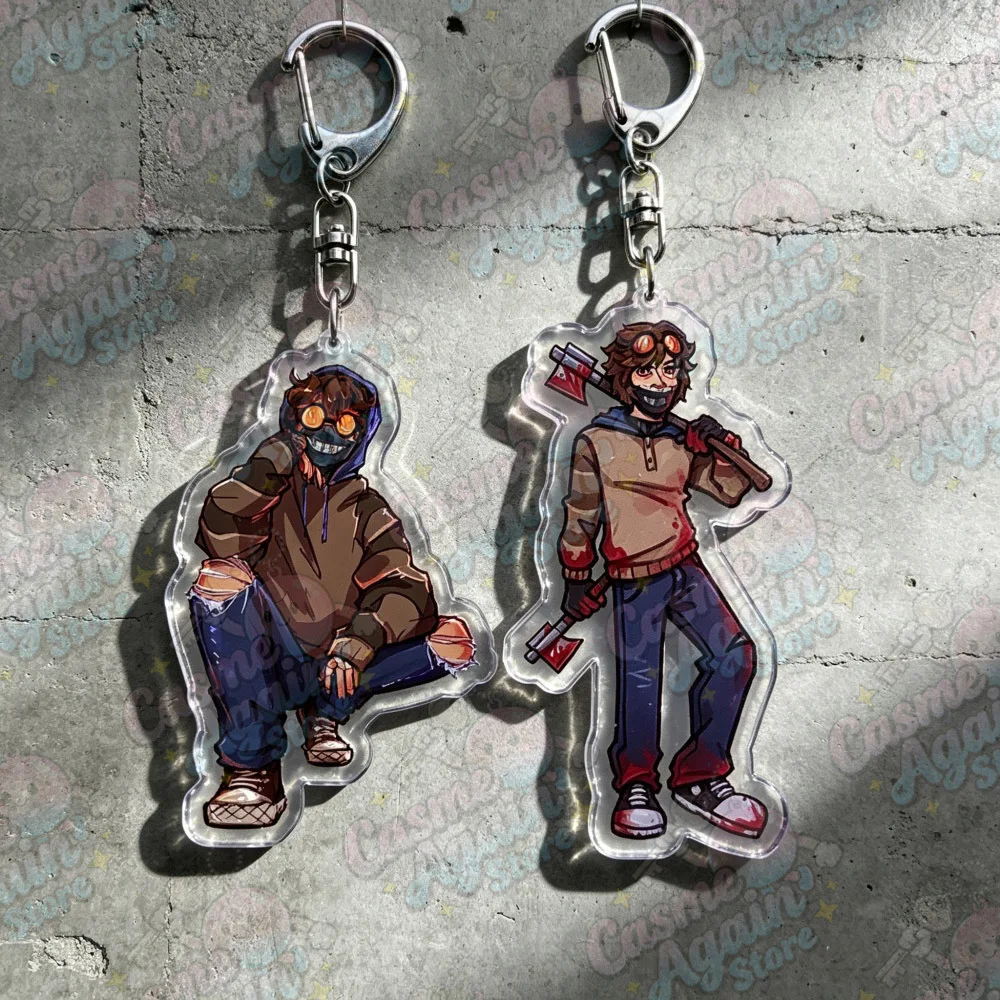 Cartoon Chibi Ticci Toby Keychain Accessories Bag Game Keyrings Jewelry Manga Fans Gifts