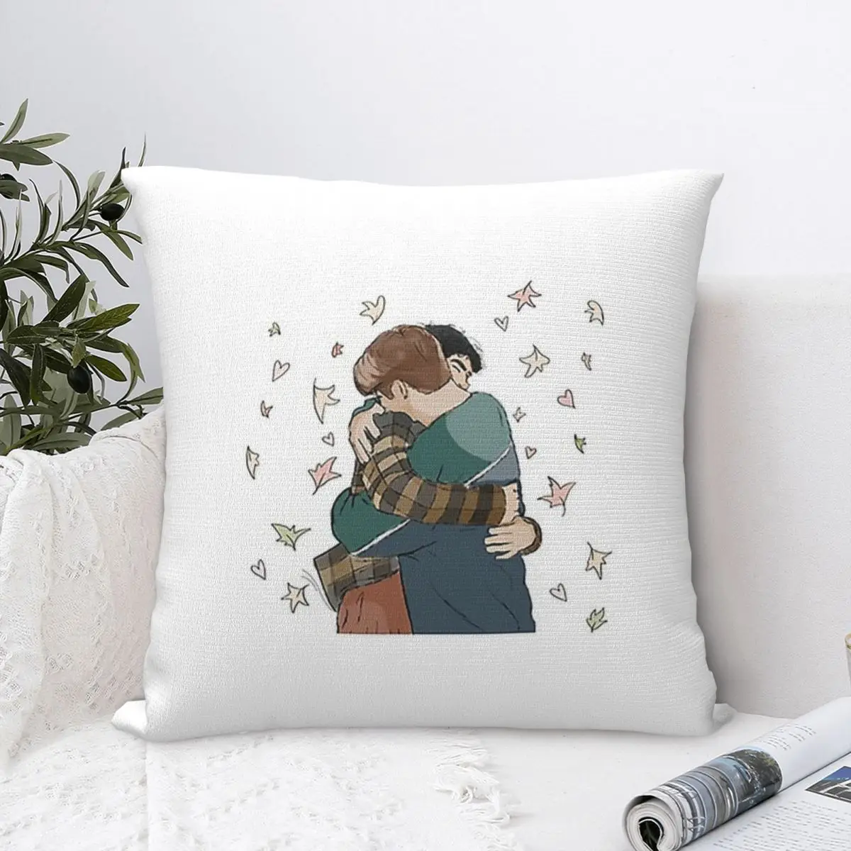 Nick And Charlie Heartstopper In Love Square Pillowcase Pillow Cover Polyester Cushion Comfort Throw Pillow for Home Bedroom