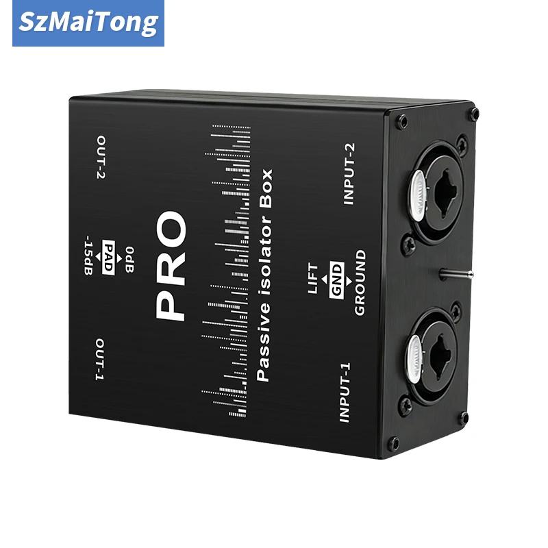 6.5mm XLR Audio Isolator Common Ground Loop Filter Current Eliminator for Live Sound Card Microphone Mixer DJ Equipment