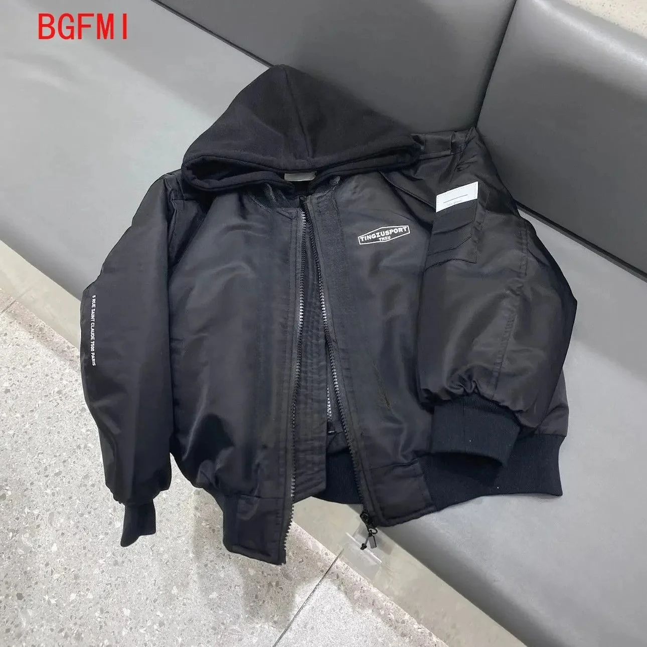 Teens Boys Spring Autumn Patchwork Zipper Outerwear & Coats 2026 New Korean Hooded Baseball Suit Baby Boy Fake Two Spring Tops