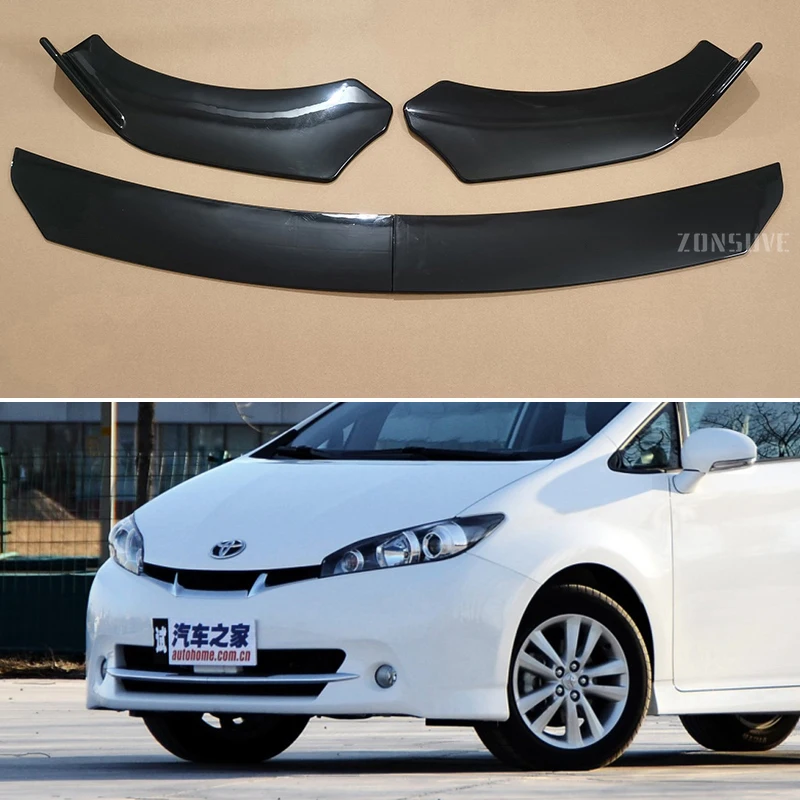 For Toyota Wish 2010--2015 Year Front Bumper Lip Splitter Universal Spoiler Body Kit Accessories