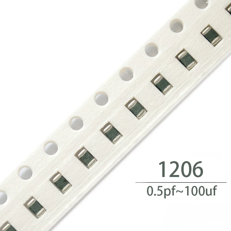 100PCS 1206 smd capacitor ceramic kit sets 2.7nf 3nf 3.3nf 4.7nf 5.6nf 8.2nf 10nf 20nf 22nf 33nf 47nf 68nf 82nf 100nf 220nf