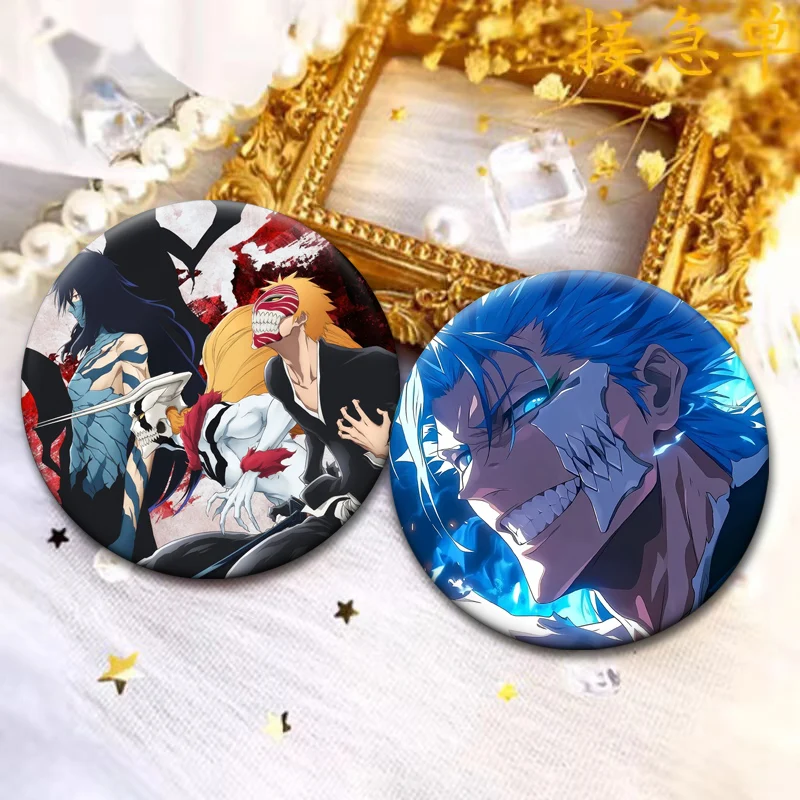 Kurosaki Ichigo,Kuchiki Rukia,Shihouin Yoruichi Badge Anime Bleach Pins Zaraki Kenpachi,Hitsugaya Toushirou,Grimmjow Brooches