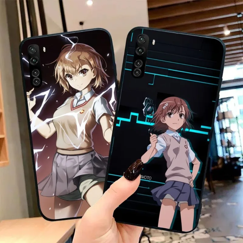 Anime Misaka Mikoto Phone Case for OPPO Find X5 X3 X2 A93 Reno 8 7 Pro A74 A72 A53 Black Soft Phone Cover Funda