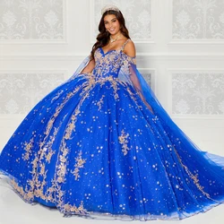 Lorencia Royal Blue Quinceanera Dresses 2023 Beaded Sequined Lace Appliques Sweet 16 Dress Ball Gown vestidos de 15 años YQD33