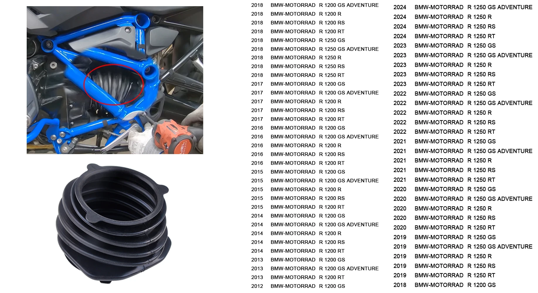 Panical Antriebsstrang-Dichtungen Getriebewellen-Gummimanschette Abdeckung für BMW R1200 RT GS R1250 GS Adv RS 2013-2025 – Detail 1