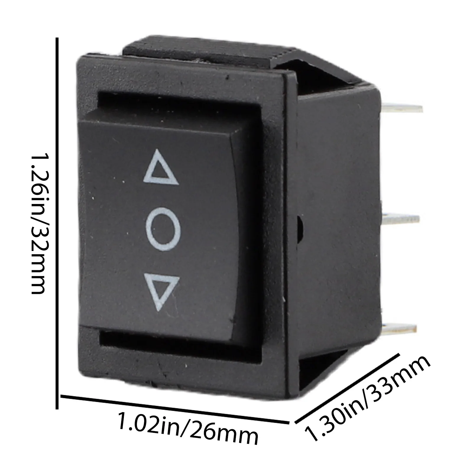 

Equipment Supplies Rocker Switch 6 Pin terminals Black Double pole/throw For car motorcycle boat Replacement Tool