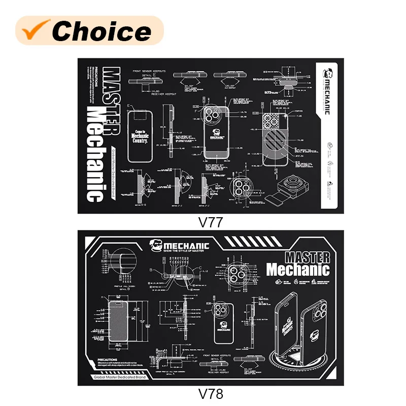 MECHANIC V77 V78 Multi-function Repair Working Mat for Mobile Phone Maintenance Soft Heat Insulation Motherboard Fixing Pad