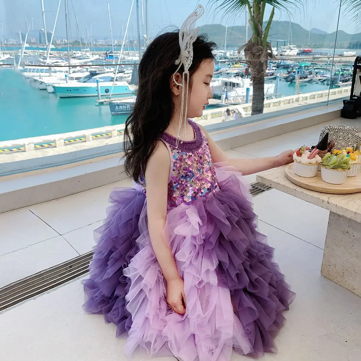 Flower Girl Dresses for Wedding Robe De Soirée De Mariage Kids Pageant Gowns Tulle Ruffled First Communion Dress Eid Dress