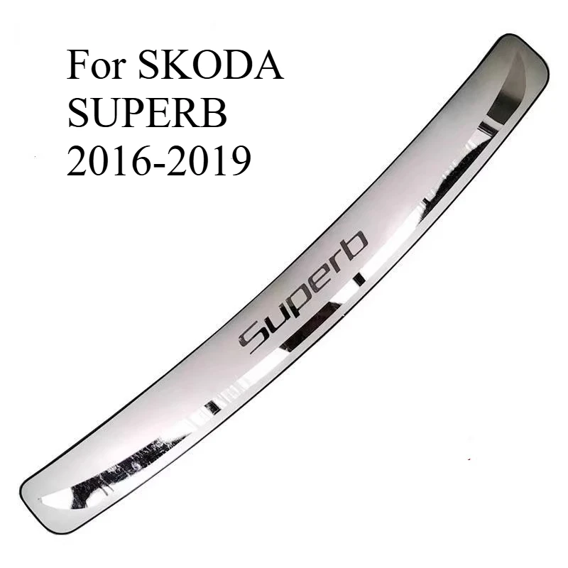 

Для SKODA SUPERB 2016-2019 задняя защитная пластина багажника декоративная полоса хвостовой порог педаль модификация аксессуаров для интерьера