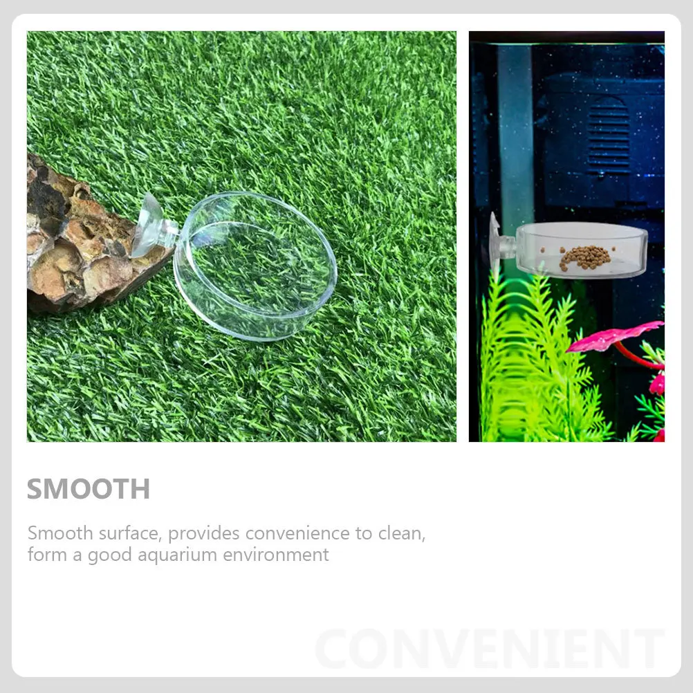 

6Pcs Feeding Dish Clear Acrylic Fish Feeder Bowl for Aquarium Tanks Reptiles Food Holder Shrimp Tank Feeding Tray