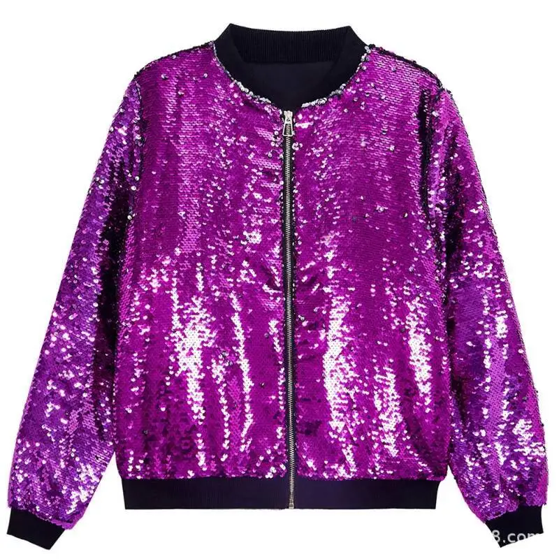 2025 New Over Sequin Jackets For Men,Fashion Carnival Party Flip Gold And Silverjacket Coat /Baseball Jersey,Large Eur Size