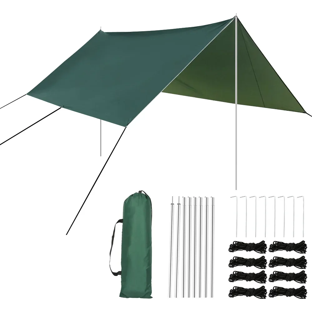 3x3M Waterproof Awning Tent Sun Shelter Hammock for Outdoor Camping Beach Garden Shade