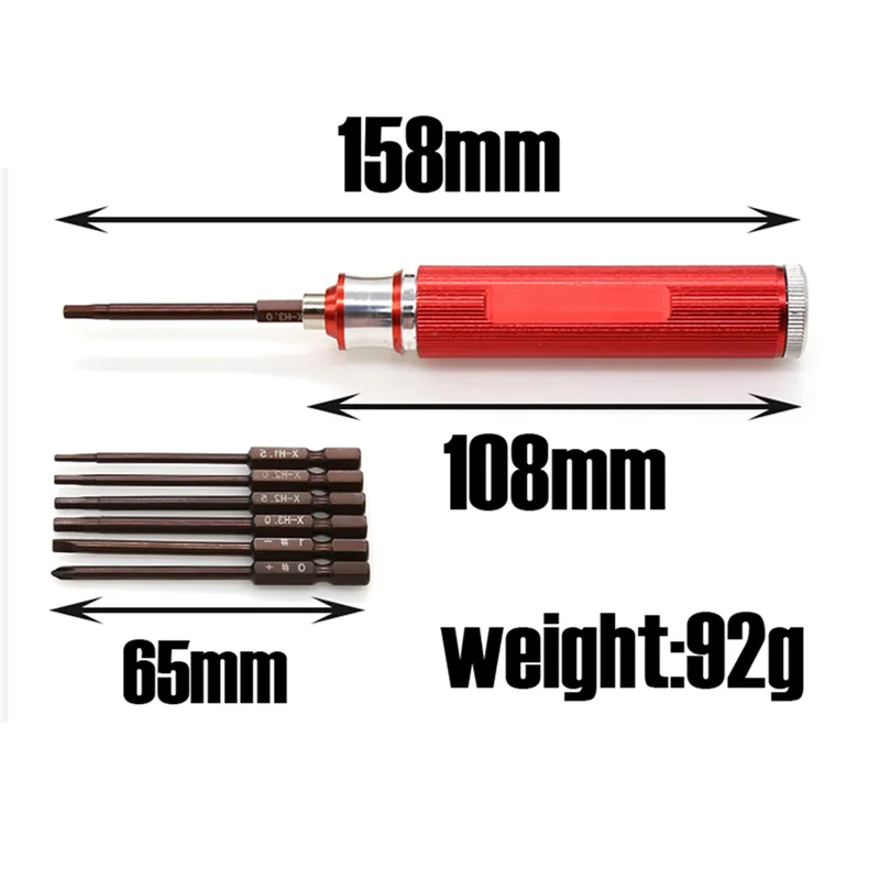 3Set 6 In 1 Hexagon Screwdriver H1.5 2.0 2.5 3.0Mm Hex Slotted Phillips Screwdriver Tool Kit For RC Model Car ,2,Requisite