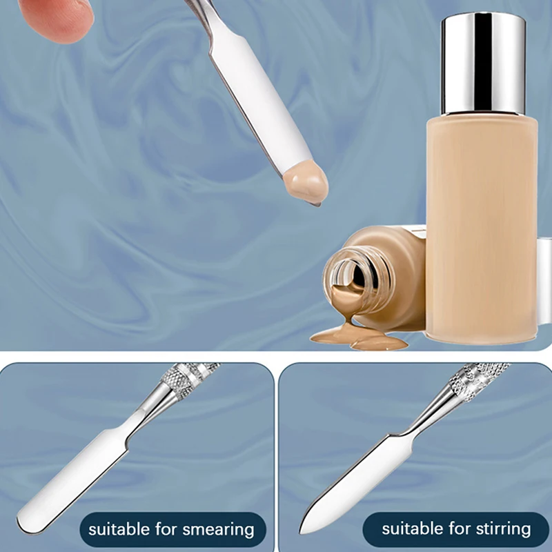 Roestvrijstalen Single/Dual Heads Make-Up Toner Spatel Mixing Stick Foundation Cream Mengtool Cosmetische Make-Up Tool