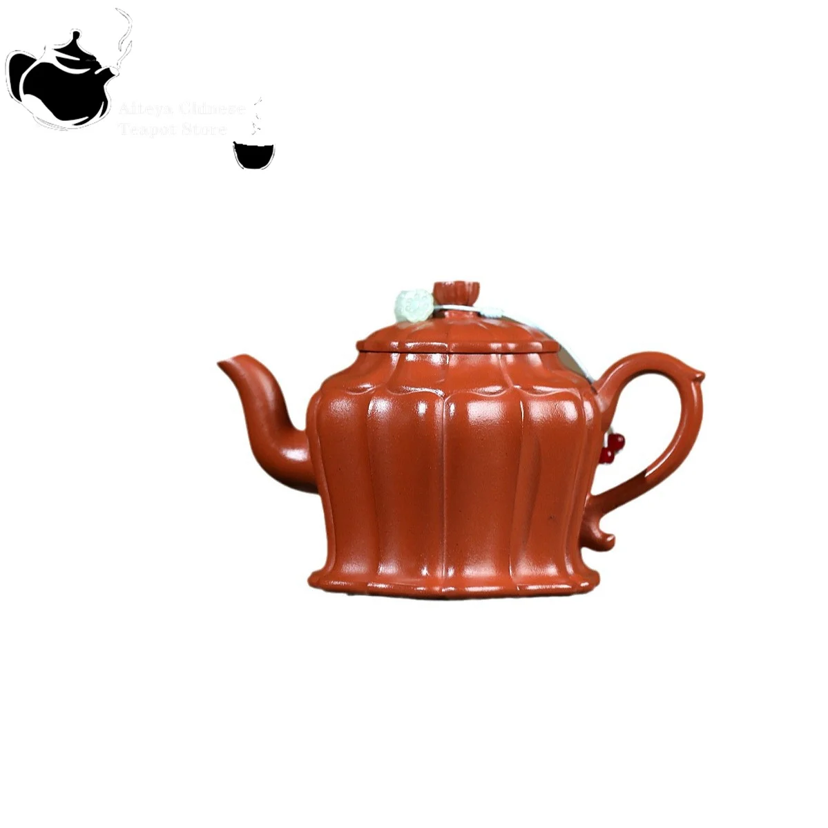 Yixing purple clay teapot, original mine, small coal kiln, vermilion mud, water chestnut flower, palace lamp, tea set, teapot