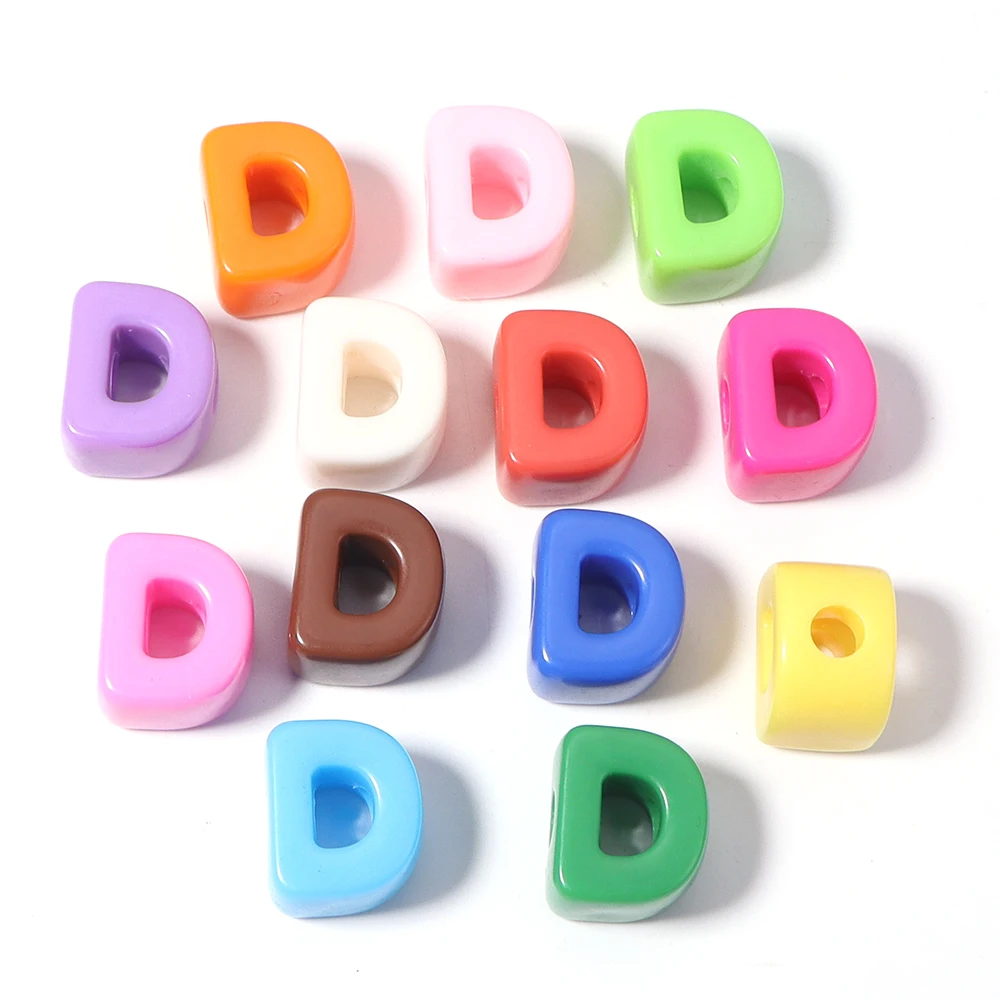 10 Stück Acrylperlen mit großem Loch, 26 englische Alphabet-Buchstabenperlen für Früherziehung, für DIY-Schmuck, Schlüsselanhänger, Lanyard-Zubehör – Detail 11