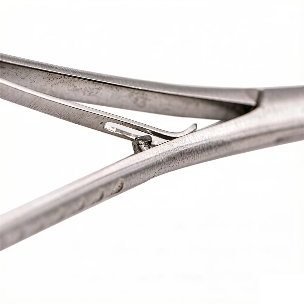 AG Dentistry Straight Head Needle Holder Forceps Curved Gold Plated Handle Stainless Steel Orthodontic Plier Surgical Instrument