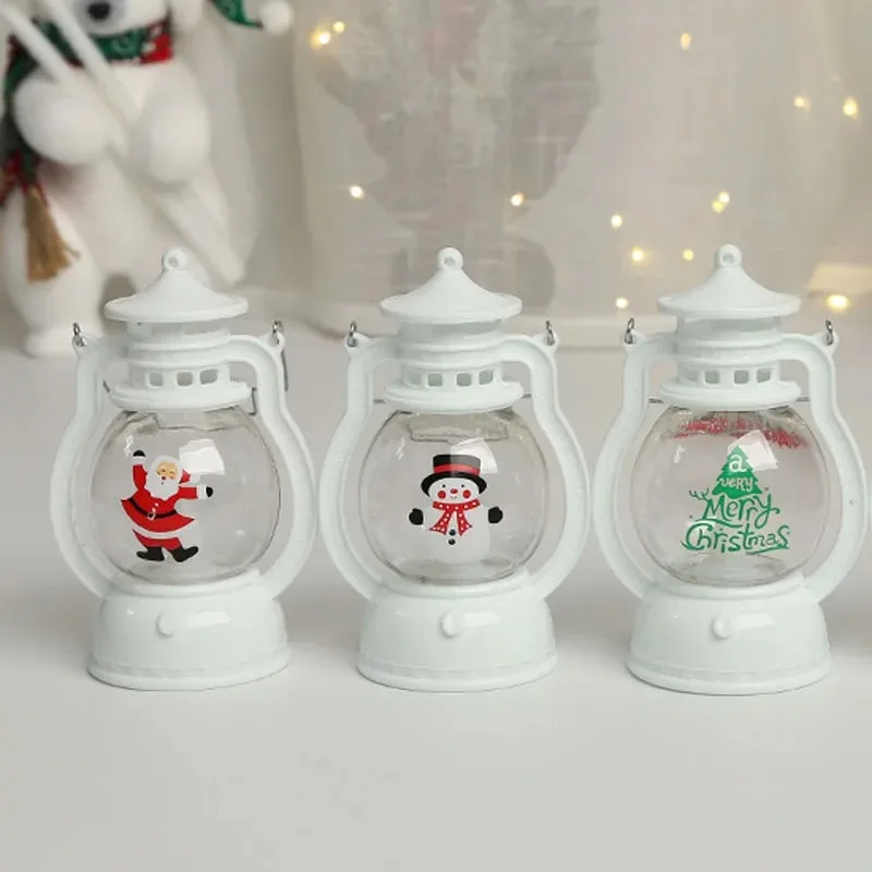 Linternas LED portátiles de Navidad, Papá Noel, muñeco de nieve, decoración interior, luces alimentadas por batería para el hogar, adornos navideños de Año Nuevo
