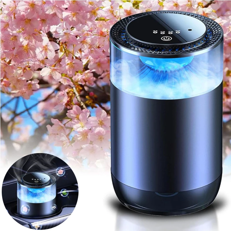 Smart Car Air Freshener Car Fragrance Diffuser Automobile Rechargeable Air Freshener Car Interior Deodorizer with Ambient light