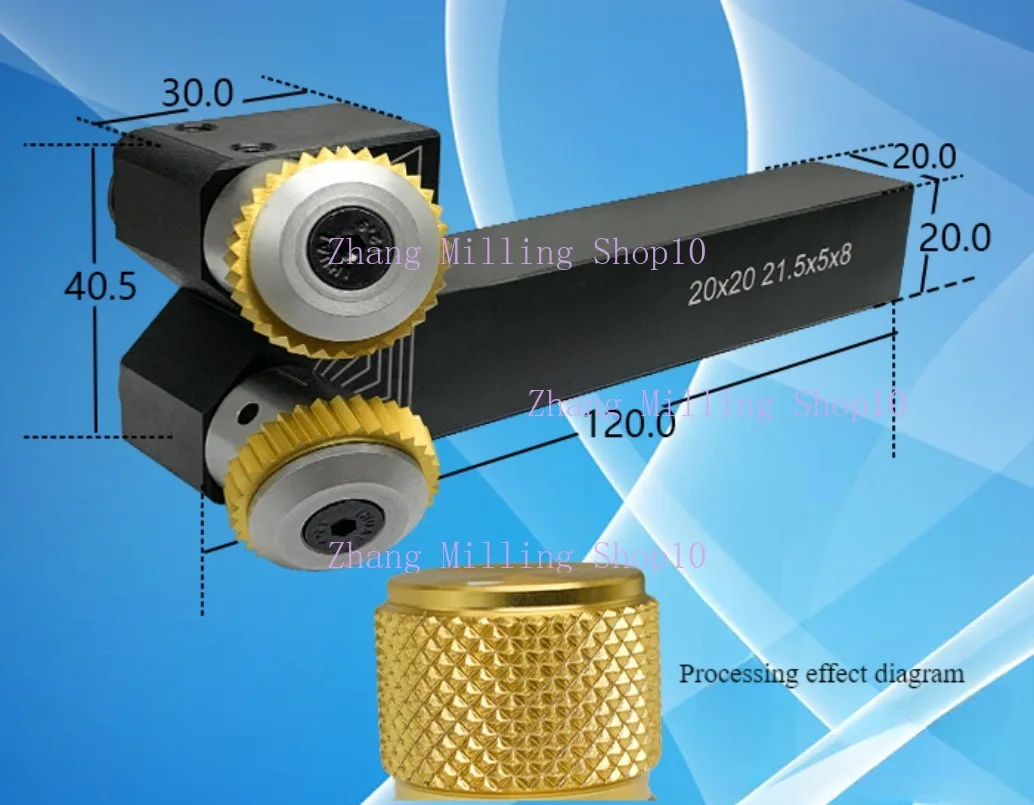 Cutting Knurling 20*20mm 25*25mm Dual Wheel Tools For CNC Lathe feeding 30°Diamond 45°Square pattern 1set